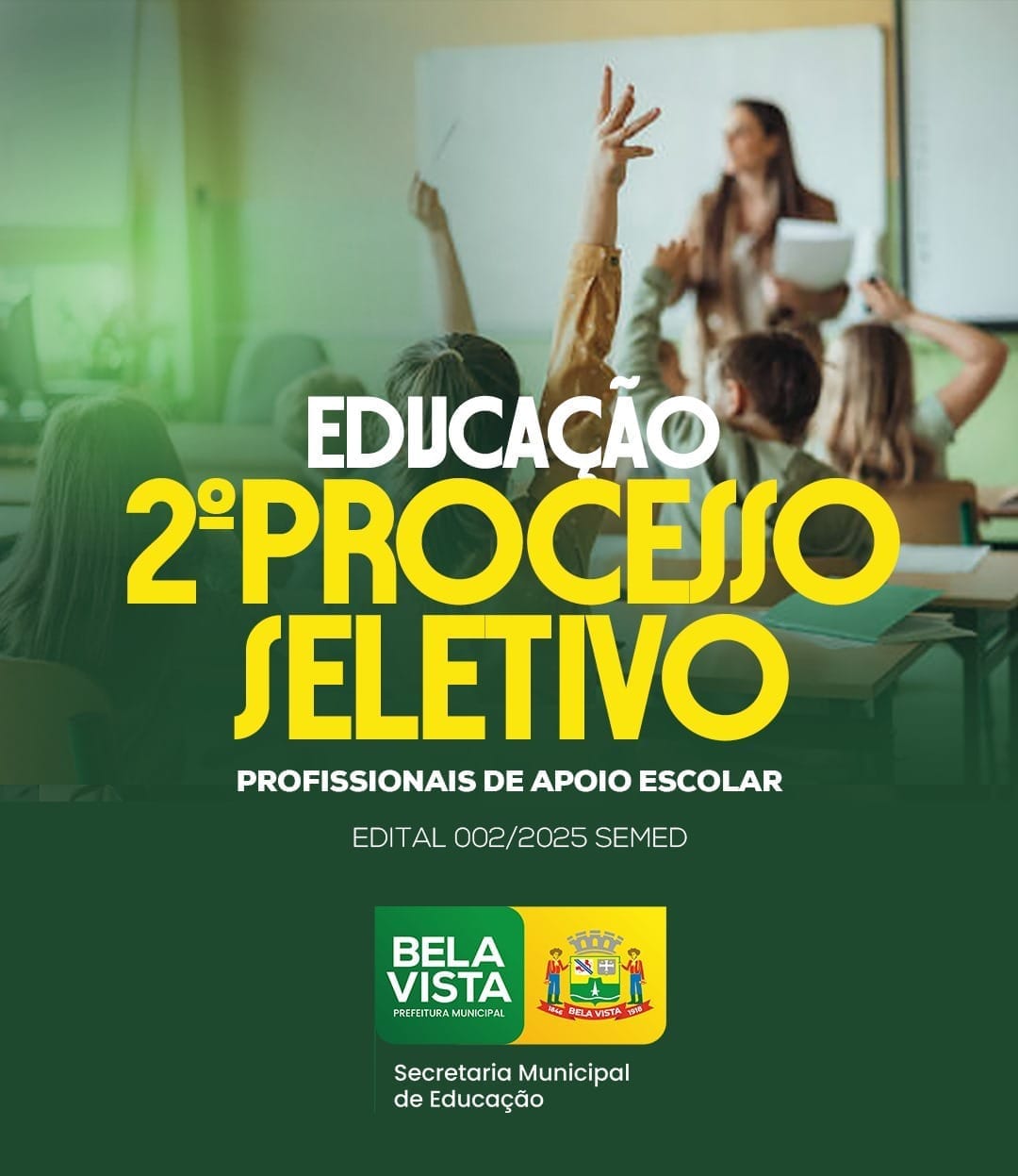 PREFEITURA DE BELA VISTA ABRE PROCESSO SELETIVO PARA CONTRATAÇÃO TEMPORÁRIA NA EDUCAÇÃO