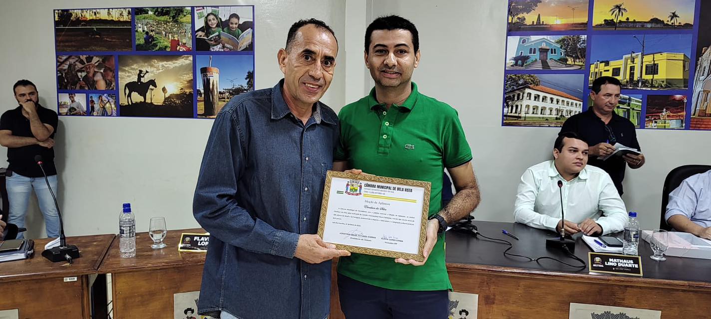 Bela Vista: Elenilson da Silva recebe homenagem do vereador Flavinho Lopes